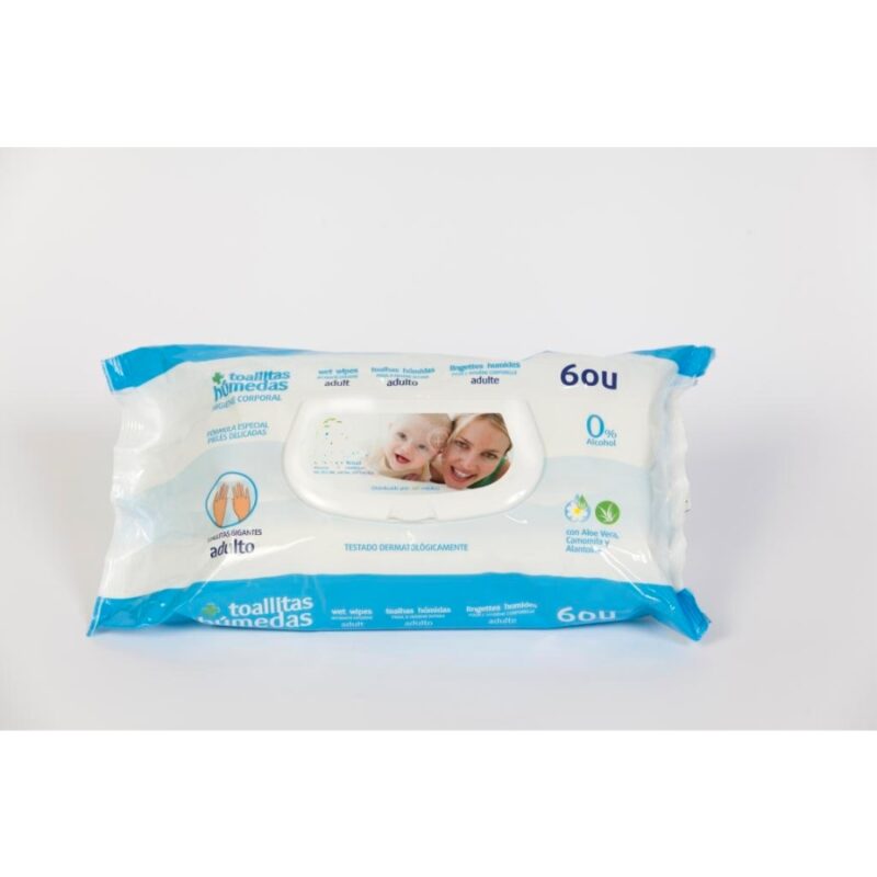TOALHETES HUMIDOS PARA ADULTO (Saco 60)